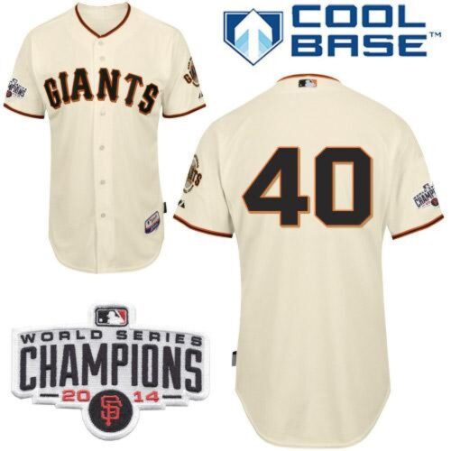6863d60d8e3fb_1 Giants #40 Madison Bumgarner Cream Cool Base W/2014 World Series Champions Patch Stitched MLB Jersey
