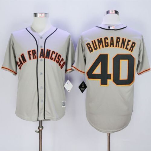 6863d6183d174_1 Giants #40 Madison Bumgarner Grey New Cool Base Road Stitched MLB Jersey