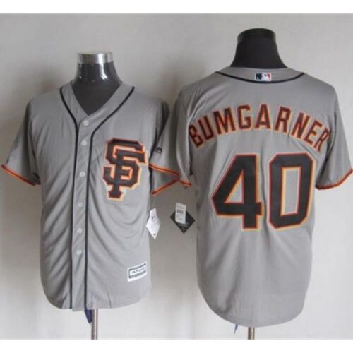 6863d61ba60bd_1 Giants #40 Madison Bumgarner Grey Road 2 New Cool Base Stitched MLB Jersey