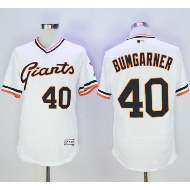 6863d65394111_1 Giants #40 Madison Bumgarner White Flexbase Authentic Collection Cooperstown Stitched MLB Jersey