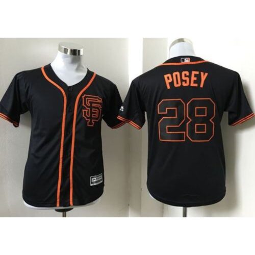 6863d70df14b7_1 Giants #28 Buster Posey Black Alternate Stitched Youth MLB Jersey