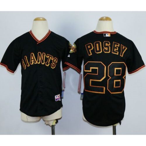 6863d713f3db9_1 Giants #28 Buster Posey Black Stitched Youth MLB Jersey