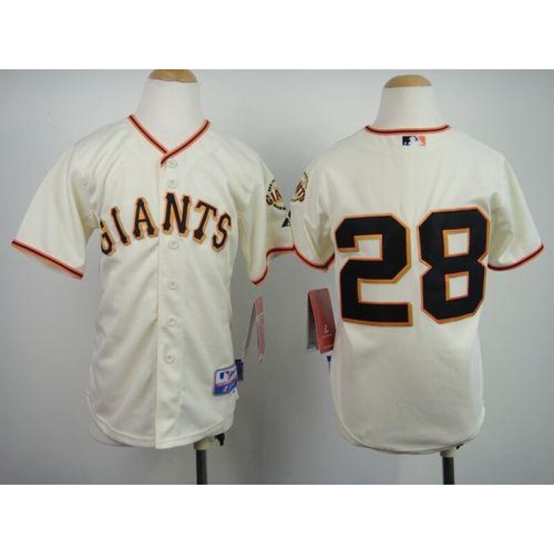 6863d71a18bbf_1 Giants #28 Buster Posey Cream Stitched Youth MLB Jersey