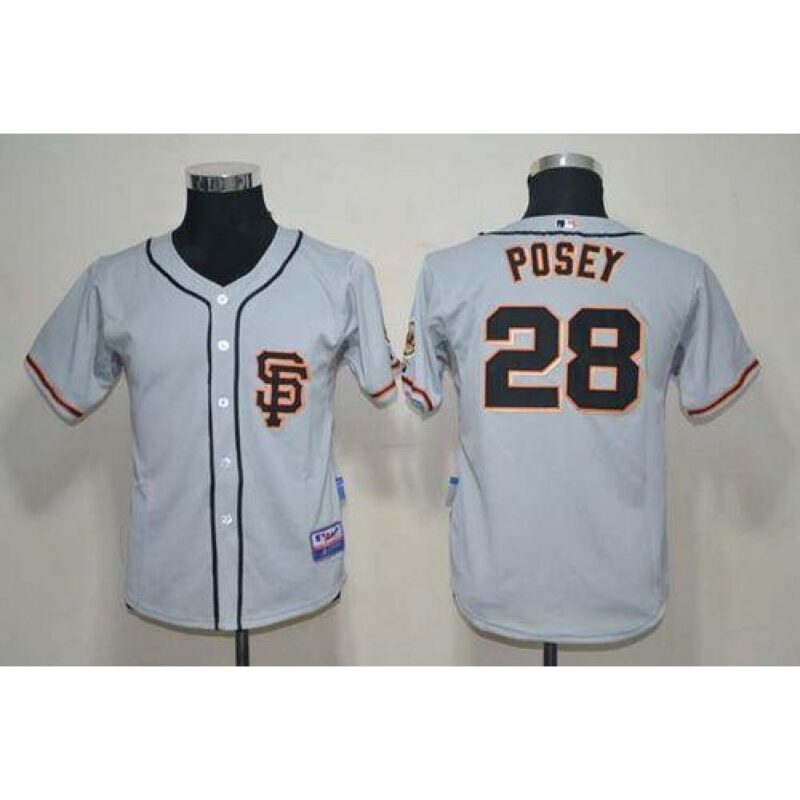 6863d723b6572_1 Giants #28 Buster Posey Grey Stitched Youth MLB Jersey