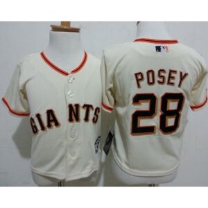 6863d73340d9b_1 Toddler Giants #28 Buster Posey Cream Stitched MLB Jersey
