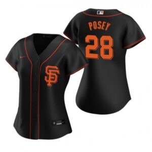 6863d7361bc2c_1 Women's San Francisco Giants #28 Buster Posey Black Cool Base Stitched Jersey(Run Small)