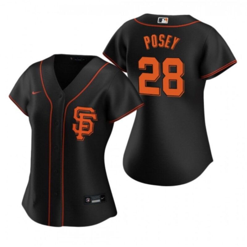 6863d7361bc2c_1 Women's San Francisco Giants #28 Buster Posey Black Cool Base Stitched Jersey(Run Small)