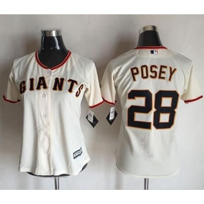 6863d73f23c89_1 Giants #28 Buster Posey Cream Women's Home Stitched MLB Jersey