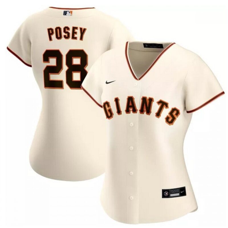 6863d74267a8e_1 Women's San Francisco Giants #28 Buster Posey Cream Cool Base Stitched Jersey(Run Small)