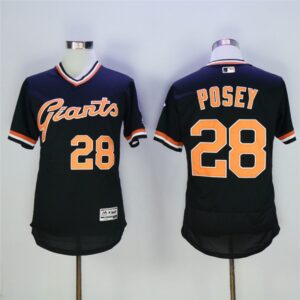 6863d754e6cea_1 Men's San Francisco Giants #28 Buster Posey Black Throwback Flexbase Stitched MLB Jersey