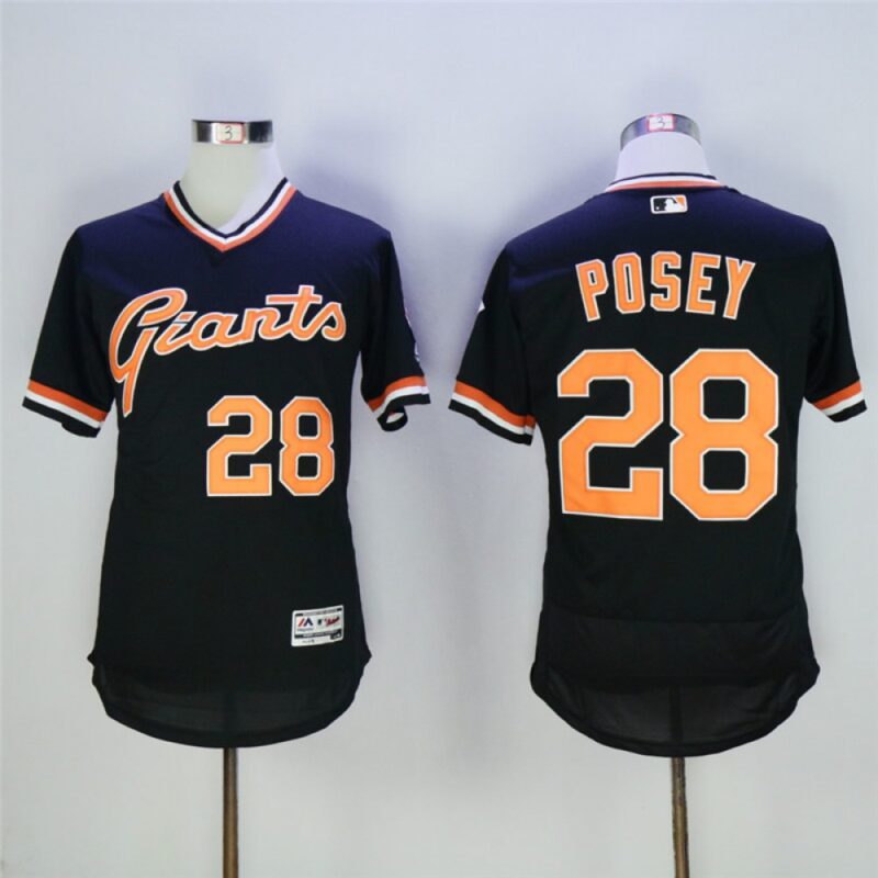 6863d754e6cea_1 Men's San Francisco Giants #28 Buster Posey Black Throwback Flexbase Stitched MLB Jersey