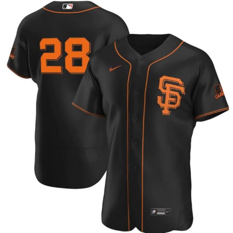 6863d7586f1a7_1 Men's San Francisco Giants #28 Buster Posey Black Flex Base Stitched Jersey