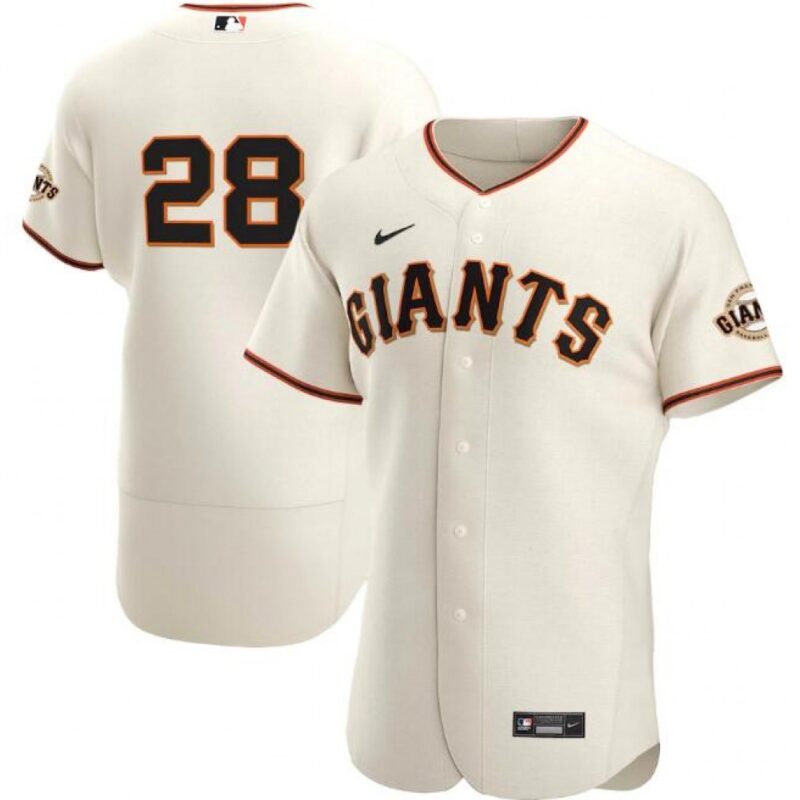 6863d75f8c865_1 Men's San Francisco Giants #28 Buster Posey Cream Flex Base Stitched Jersey