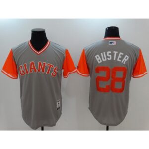 6863d76eae27f_1 Men's San Franciscoc Giants #28 Buster Posey Grey Stitched MLB Jersey
