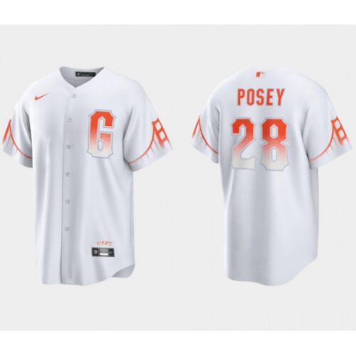 6863d785f29bf_1 Men's San Francisco Giants #28 Buster Posey White City Connect Cool Base Stitched Jersey
