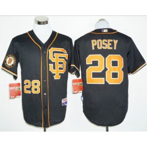 6863d7912123e_1 Giants #28 Buster Posey Black 2016 Cool Base Stitched MLB Jersey