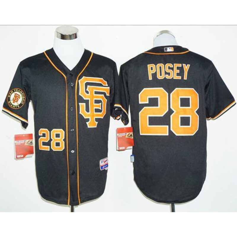 6863d7912123e_1 Giants #28 Buster Posey Black 2016 Cool Base Stitched MLB Jersey