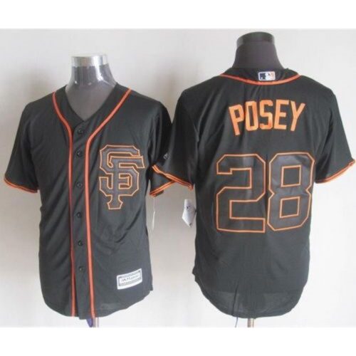 6863d795082d9_1 Giants #28 Buster Posey Black Alternate New Cool Base Stitched MLB Jersey
