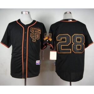 6863d79cc172a_1 Giants #28 Buster Posey Black Alternate Cool Base Stitched MLB Jersey
