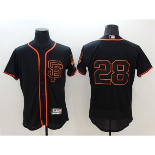 6863d7a0d841e_1 Giants #28 Buster Posey Black Flexbase Authentic Collection Alternate Stitched MLB Jersey