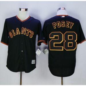 6863d7a4d1701_1 Giants #28 Buster Posey Black New Cool Base Fashion Stitched MLB Jersey