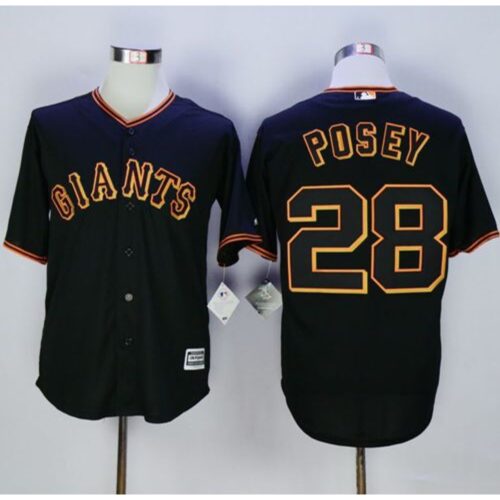 6863d7a4d1701_1 Giants #28 Buster Posey Black New Cool Base Fashion Stitched MLB Jersey