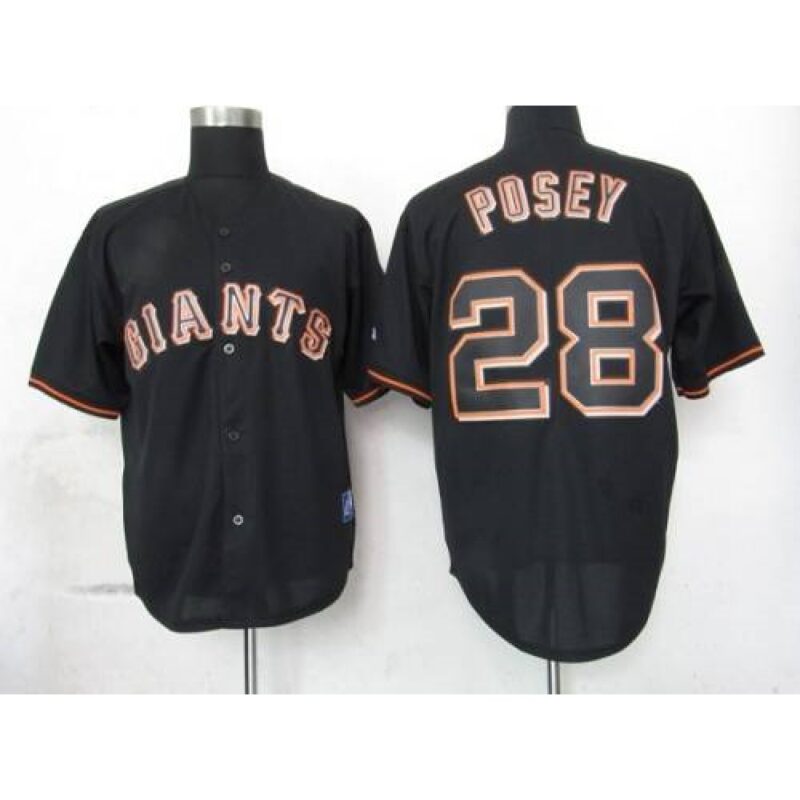 6863d7a8abbe8_1 Giants #28 Buster Posey Black Fashion Stitched MLB Jersey