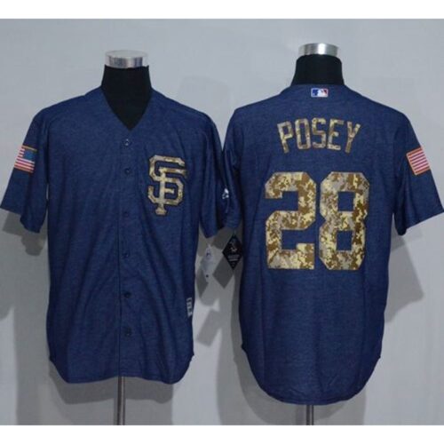6863d7bb33040_1 Giants #28 Buster Posey Denim Blue Salute to Service Stitched MLB jerseys