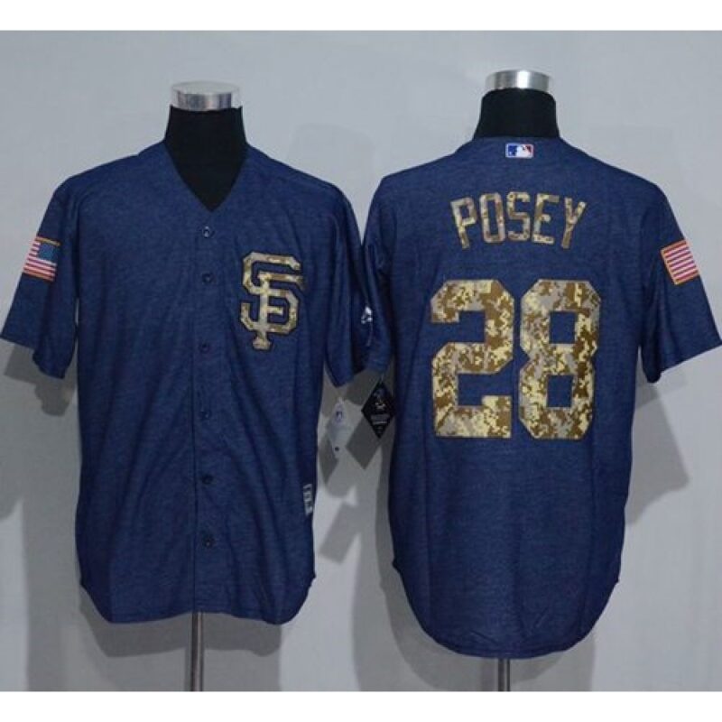 6863d7bb33040_1 Giants #28 Buster Posey Denim Blue Salute to Service Stitched MLB jerseys