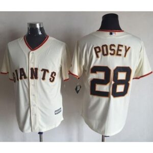 6863d7c2845d8_1 Giants #28 Buster Posey Cream New Cool Base Stitched MLB Jersey