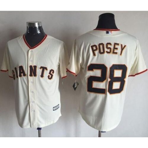 6863d7c2845d8_1 Giants #28 Buster Posey Cream New Cool Base Stitched MLB Jersey