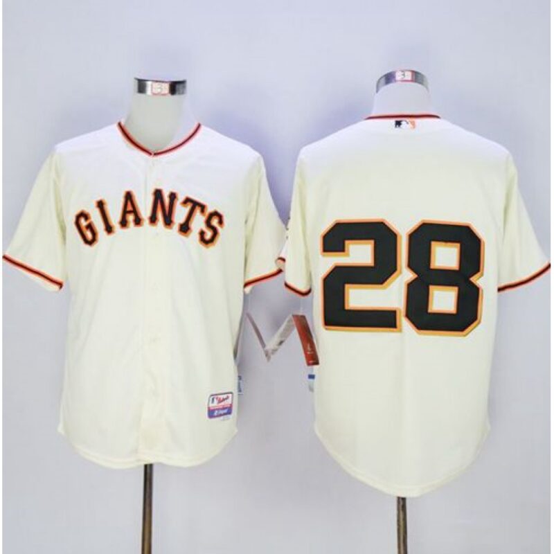 6863d7c627be2_1 Giants #28 Buster Posey Cream Cool Base Stitched MLB Jersey