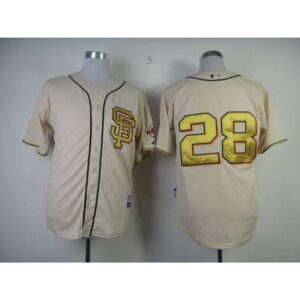 6863d7d157335_1 Giants #28 Buster Posey Cream Gold No. Stitched MLB Jersey