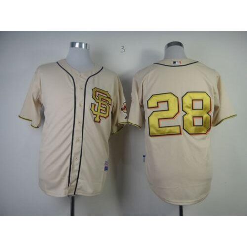 6863d7d157335_1 Giants #28 Buster Posey Cream Gold No. Stitched MLB Jersey