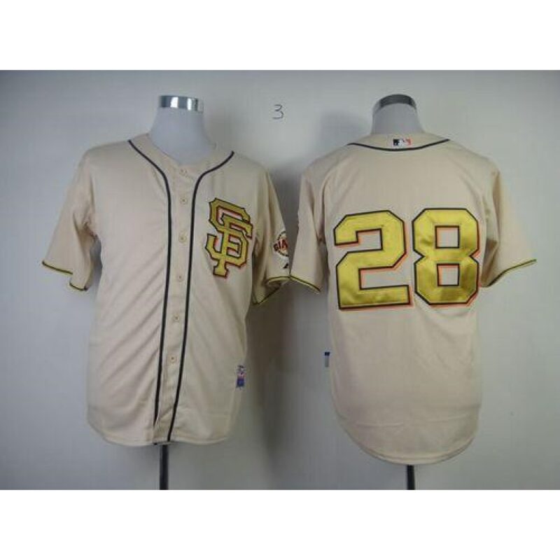 6863d7d157335_1 Giants #28 Buster Posey Cream Gold No. Stitched MLB Jersey