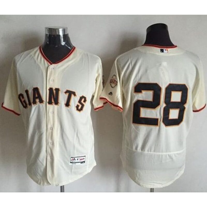 6863d7d5027be_1 Giants #28 Buster Posey Cream Flexbase Authentic Collection Stitched MLB Jersey