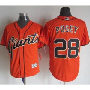 6863d805be79c_1 Giants #28 Buster Posey Orange Alternate New Cool Base Stitched MLB Jersey