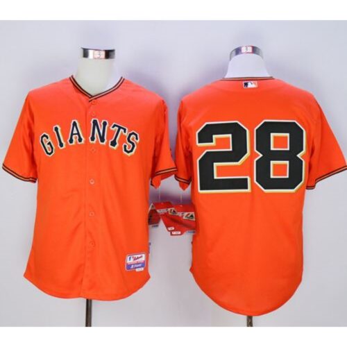 6863d80976b11_1 Giants #28 Buster Posey Orange Old Style "Giants" Stitched MLB Jersey