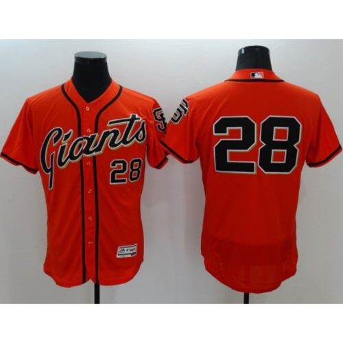 6863d81442156_1 Giants #28 Buster Posey Orange Flexbase Authentic Collection Stitched MLB Jersey