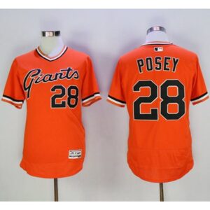 6863d81f9c4bc_1 Giants #28 Buster Posey Orange Flexbase Authentic Collection Cooperstown Stitched MLB jerseys