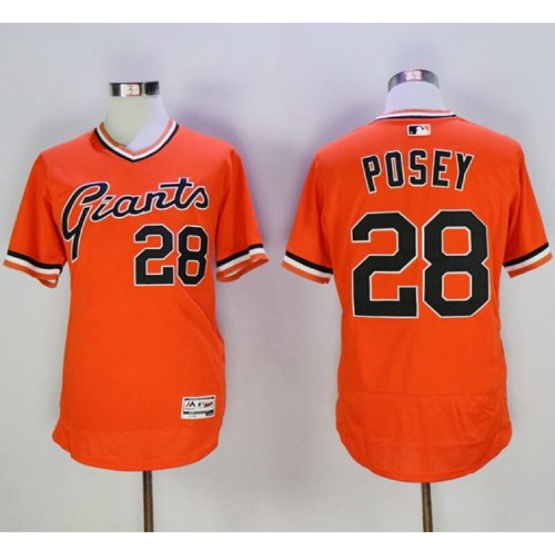 6863d81f9c4bc_1 Giants #28 Buster Posey Orange Flexbase Authentic Collection Cooperstown Stitched MLB jerseys