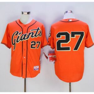 6863d84119b9e_1 Giants #27 Juan Marichal Orange Cool Base Stitched MLB Jersey