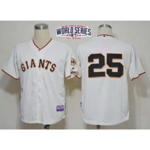 6863d86fd6fdf_1 Giants #25 Barry Bonds Cream Cool Base W/2014 World Series Patch Stitched MLB Jersey