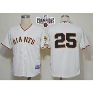6863d873c3a38_1 Giants #25 Barry Bonds Cream Cool Base W/2014 World Series Champions Patch Stitched MLB Jersey