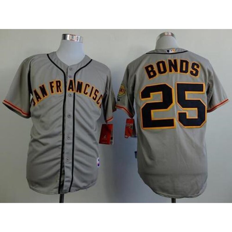 6863d87e7a9b1_1 Giants #25 Barry Bonds Grey Road Cool Base Stitched MLB Jersey