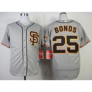 6863d8824935a_1 Giants #25 Barry Bonds Grey Cool Base Road 2 Stitched MLB Jersey
