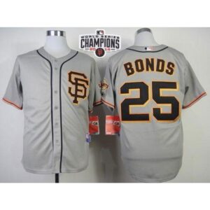 6863d88dca234_1 Giants #25 Barry Bonds Grey Road 2 Cool Base W/2014 World Series Champions Patch Stitched MLB Jersey