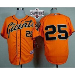 6863d89583da3_1 Giants #25 Barry Bonds Orange Alternate Cool Base W/2014 World Series Champions Stitched MLB Jersey