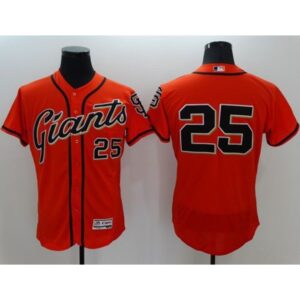 6863d89cd9a09_1 Giants #25 Barry Bonds Orange Flexbase Authentic Collection Stitched MLB Jersey