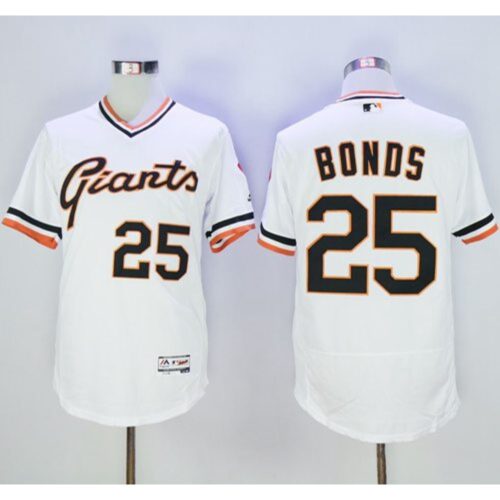 6863d8a0a8eea_1 Giants #25 Barry Bonds White Flexbase Authentic Collection Cooperstown Stitched MLB Jersey